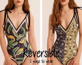 REVERSIBLE One piece swimsuit Swimsuit bathing suits monokini floral tropical swimsuits on sale cute swimsuits for women plus size ROPEMMA