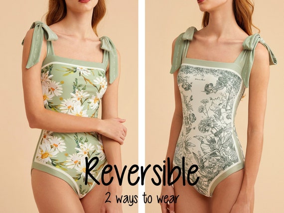 REVERSIBLE One Piece Swimsuit Swimsuit Bathing Suits Monokini