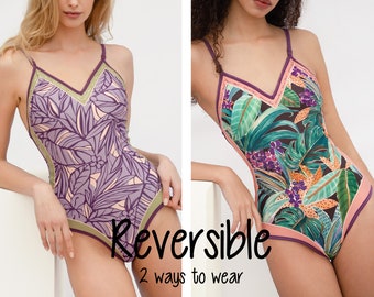 REVERSIBLE Ein Stück Badeanzug Badeanzüge Monokini floralen tropischen Badeanzüge zum Verkauf niedliche Badeanzüge für Frauen plus Größe ROPTAYLOR