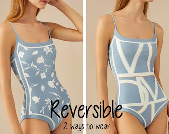 REVERSIBLE Badeanzug Badeanzug Badeanzüge Monokini floralen tropischen Badeanzüge zum Verkauf niedliche Badeanzüge für Frauen plus Größe ROPELENA