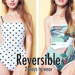 REVERSIBLE One piece swimsuit Swimsuit bathing suits monokini floral tropical swimsuits sale cute swimsuits for women plus size ROPCAMILLIE image 1