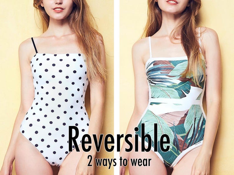 REVERSIBLE One piece swimsuit Swimsuit bathing suits monokini floral tropical swimsuits sale cute swimsuits for women plus size ROPCAMILLIE image 1