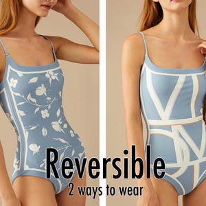 REVERSIBLE Einteiler Badeanzug Badeanzug Badeanzüge Monokini floral tropical Badeanzüge im Angebot niedliche Badeanzüge für Frauen plus Größe ROPELENA