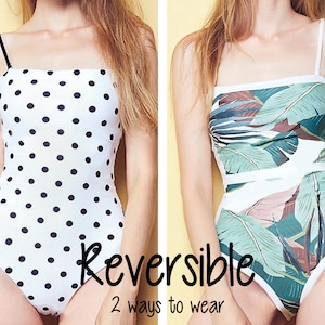 REVERSIBLE One piece swimsuit Swimsuit bathing suits monokini floral tropical swimsuits sale cute swimsuits for women plus size ROPCAMILLIE