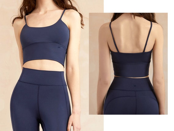 Ladies Stylish Stretchy Athletic Yoga Crop Top Tee Activewear Sportswear Eco Bralette Work out Bra Yoga Bra