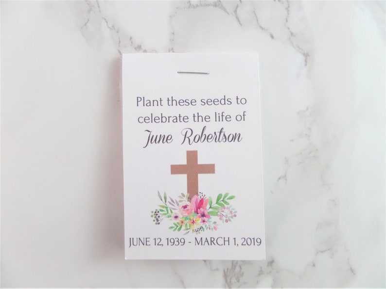 Religious Funeral Favors Forget Me Not Favors Funeral Favors Custom Seed Favor