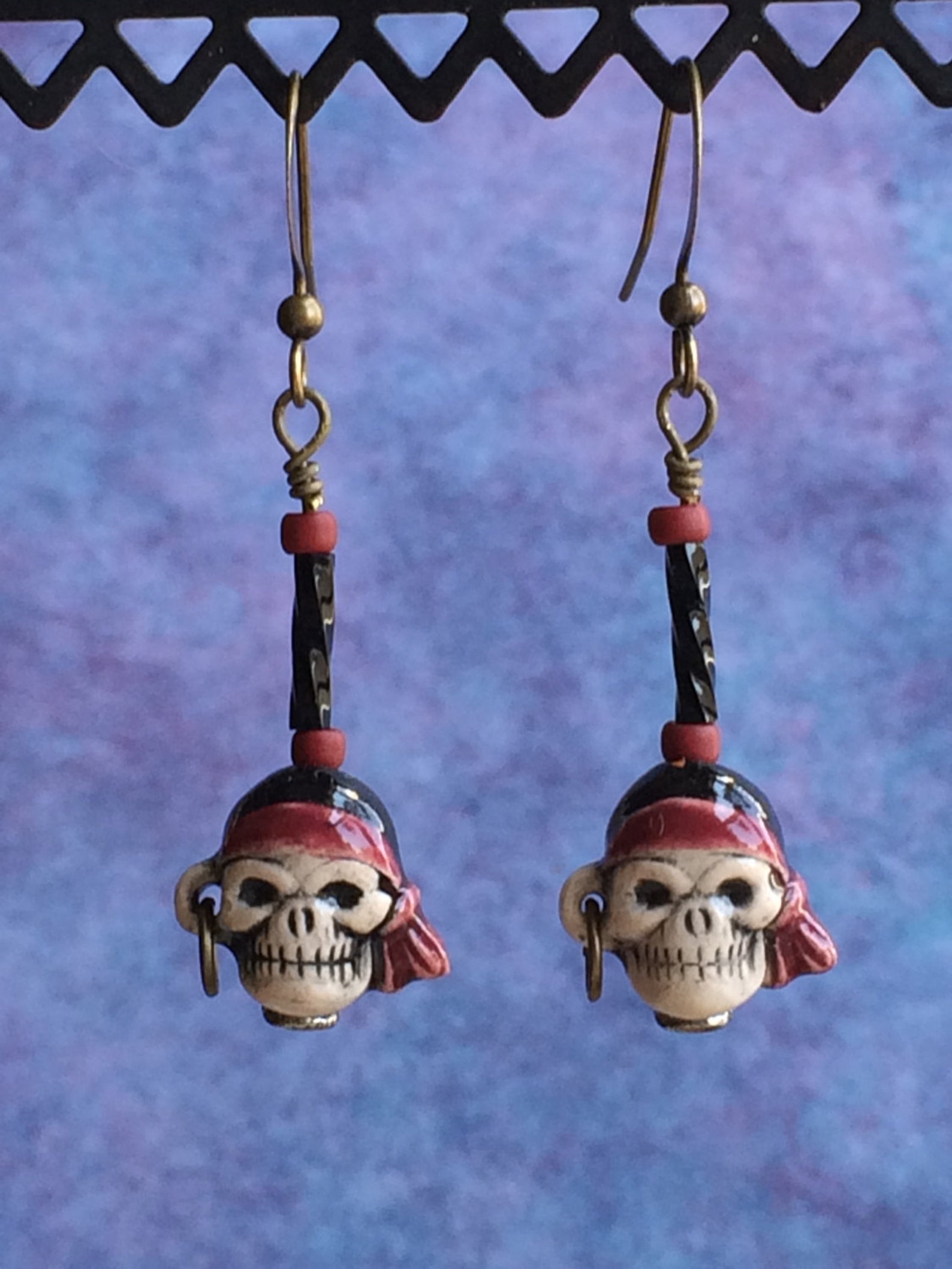 Cute Pirate Skull Earrings Etsy