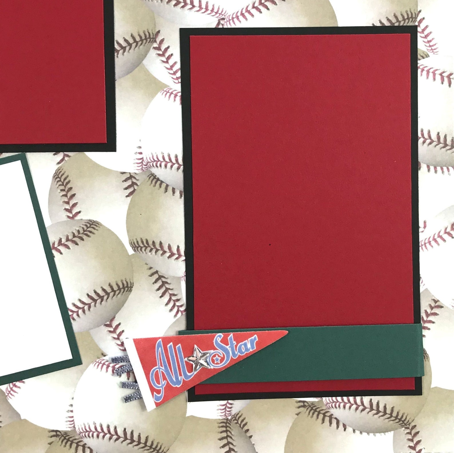 Baseball Scrapbook Pages 12 x 12 Premade Scrapbook Pages Etsy