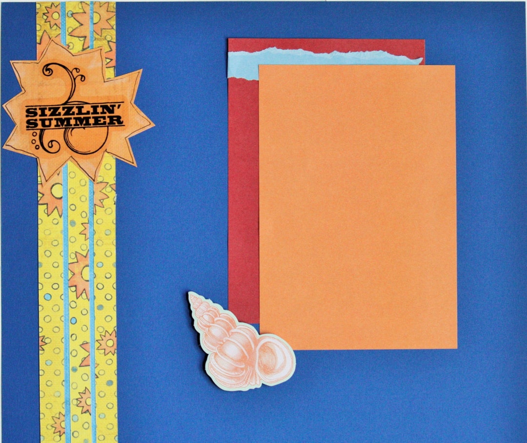 Sizzling Summer Scrapbook Page, 12x12 Premade Beach Layout - Etsy