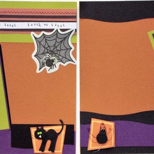 Halloween Scrapbook page, Fall Scrapbook page, 12 x 12 Scrapbook page, Black Cat, Spooky Scrapbook page, Premade  Scrapbook page, Kids