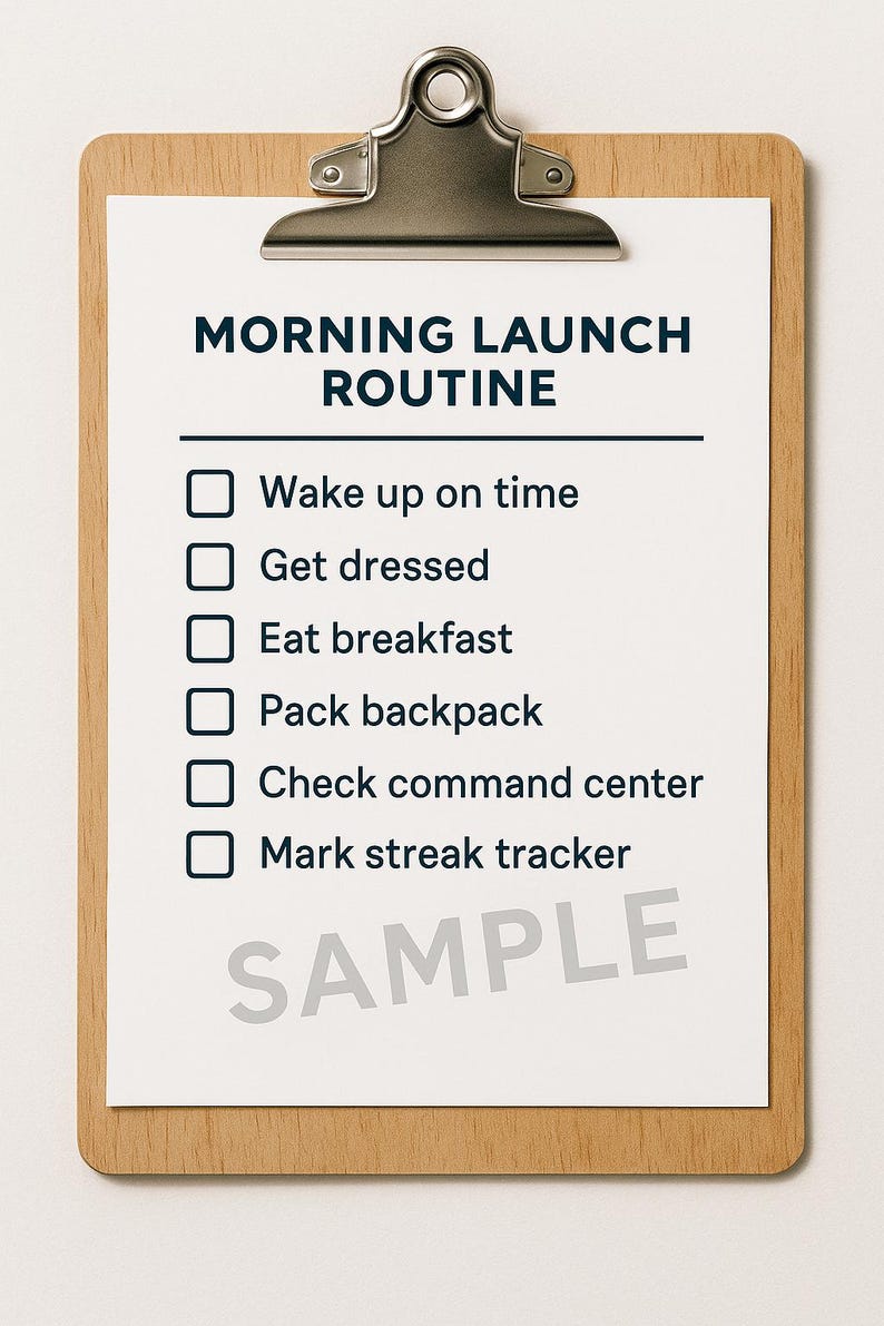 Tween Morning Launch Routine | Printable School Checklist & Streak ...
