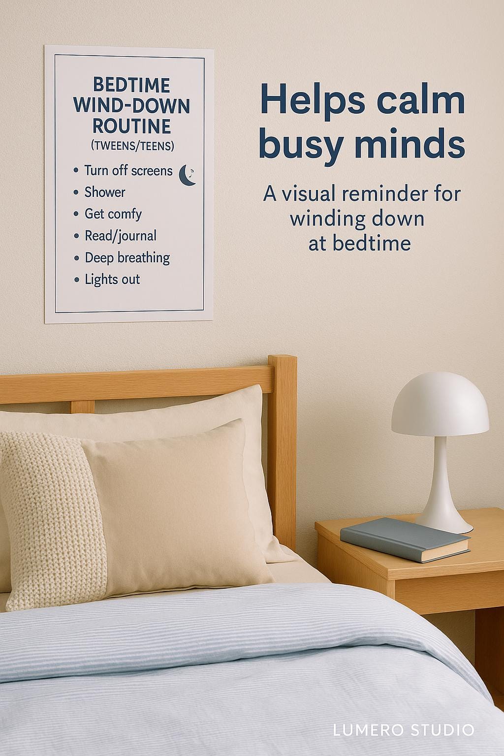 Bedtime Routine Chart for Teens Printable – Tween Night Wind Down ...
