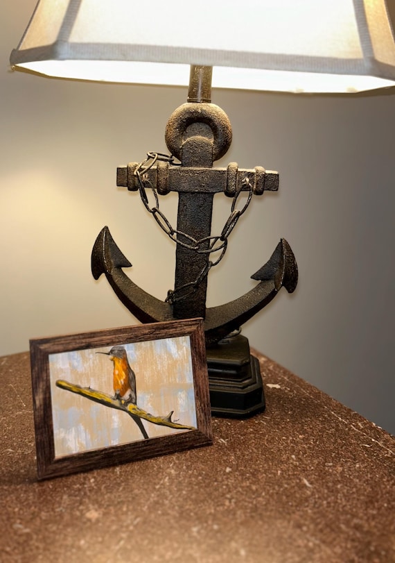 Framed Kingfisher Print – 4x6 Natural Wood Frame, Cottagecore Bird Art