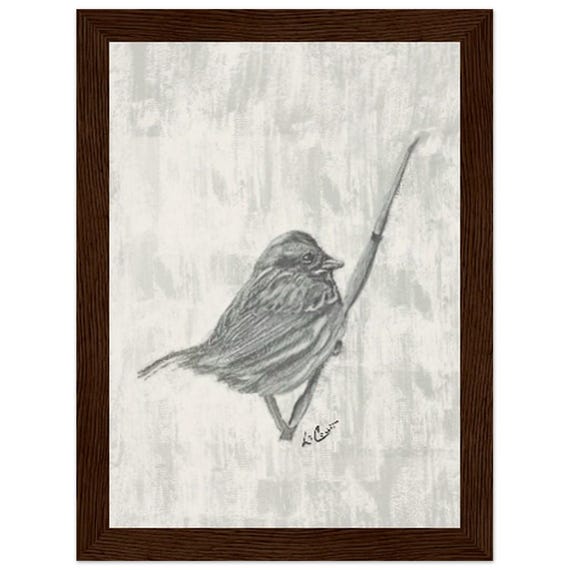Songbird Framed Print by LaCount Anderson: Pine Wood Frame, Matte Finish