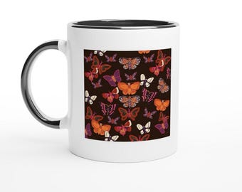 Vlindermok: veelkleurig insectenontwerp, keramische koffiekop
