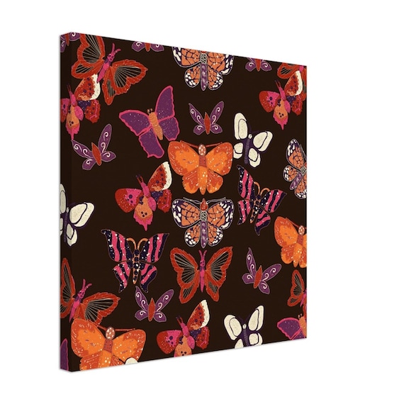 Multi Colored Butterfly canvas Print, Vibrant Nature Artwork for Home Decor, Perfect Gift for Nature Lovers and Art Enthusiasts