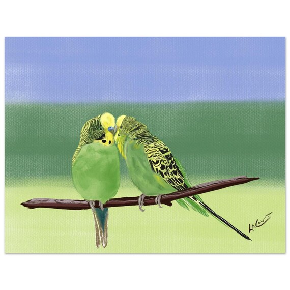Love Birds – Parakeet Art Print