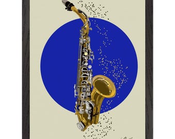 Jazz Saxophone Wall Art – Musical Instrument framed Print