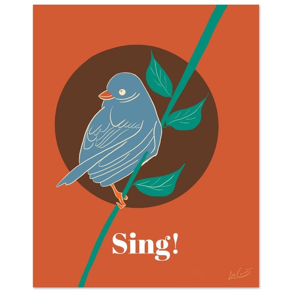 Chirp Your Heart Out with this Whimsical Music Poster - Ideal Gift for Choir Members and Students - 16” x 20