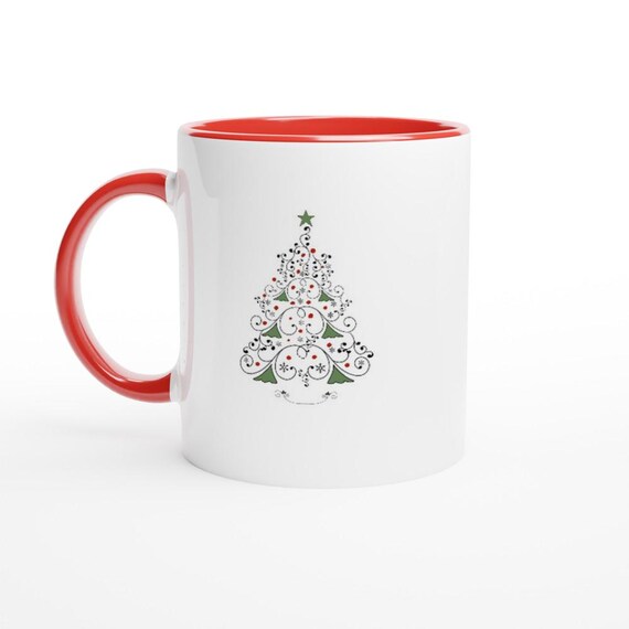 Cheerful Christmas Tree Mug - 11oz ceramic Holiday Delight