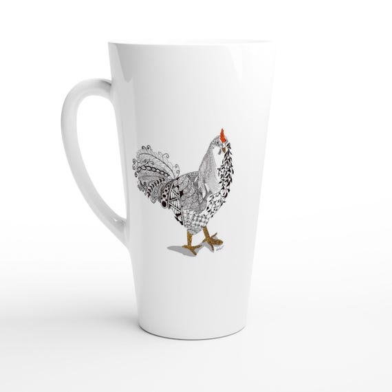 Whimsical Chicken Coffee Mug: LaCount Anderson Art, Animal Lover Gift