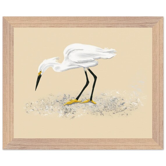Graceful Snowy Egret Art: Nature-Inspired Home Decor