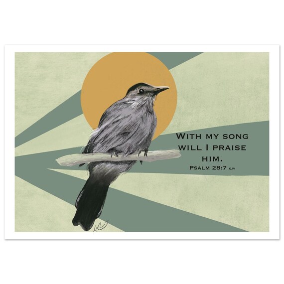 Psalm poster 8" x 12" With My Song...I will Praise Him