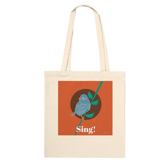 Musical Tote Bag, Inspirational Sing Theme Design for Carrying Books or Groceries, Perfect Gift for Happy Mothers Day