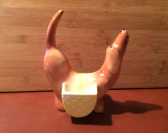 Vintage Ceramic Dachshund Dog Planter/Figurine