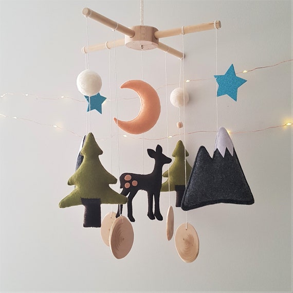 Woodland Mobile Nursery Baby Mobile Deer Mobile Mobile Boy Etsy