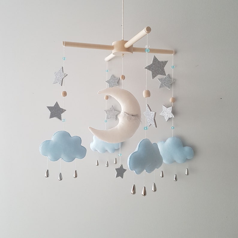 Moon mobile crib mobile moon and star sky mobile nursery Etsy