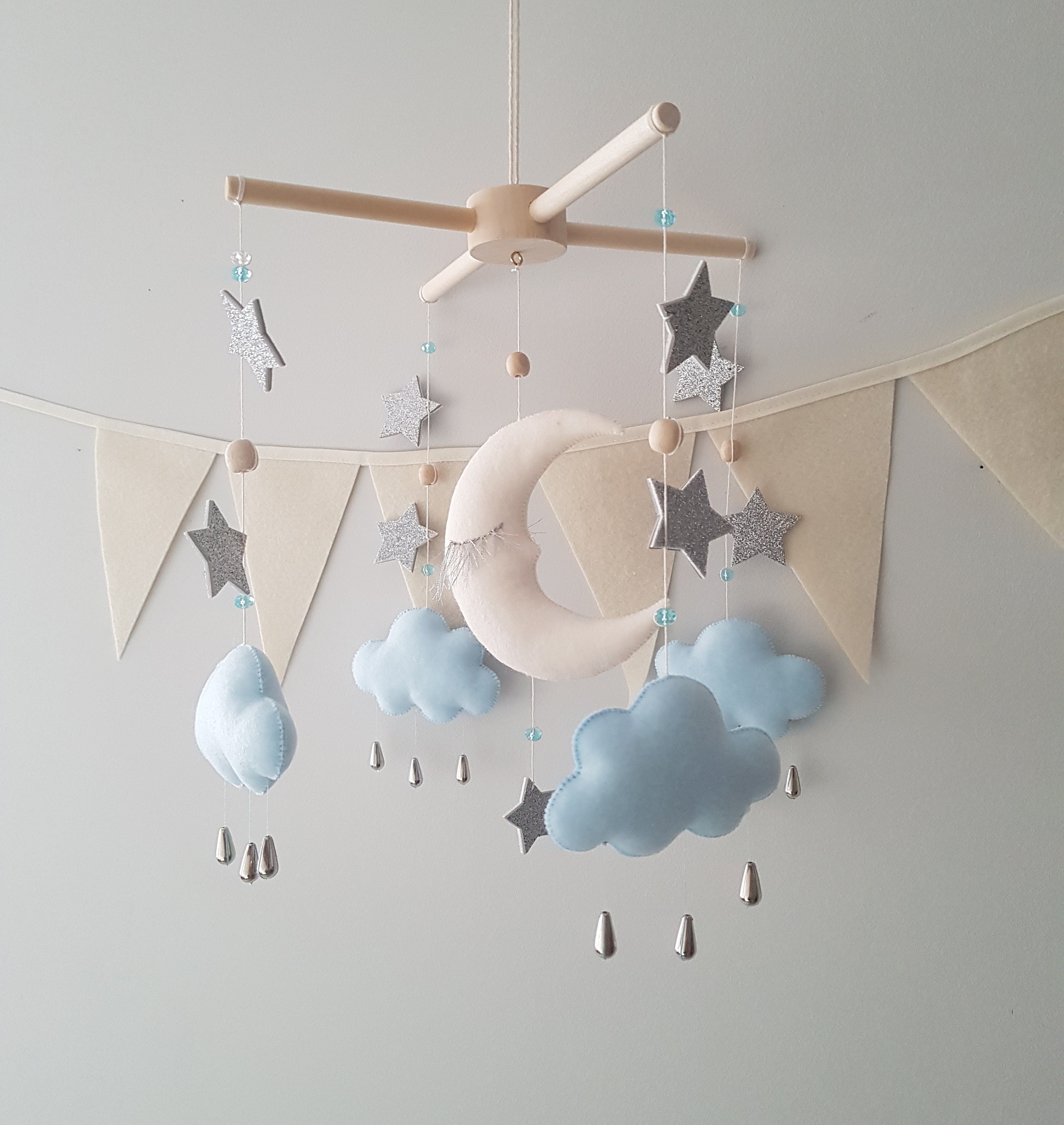 Moon mobile crib mobile moon and star sky mobile nursery Etsy