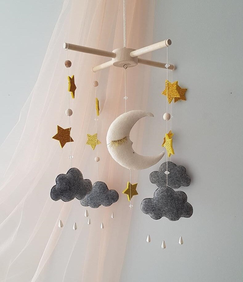 Baby Mobile Moon Stars Mobile Nursery Starry Sky Gift for Etsy