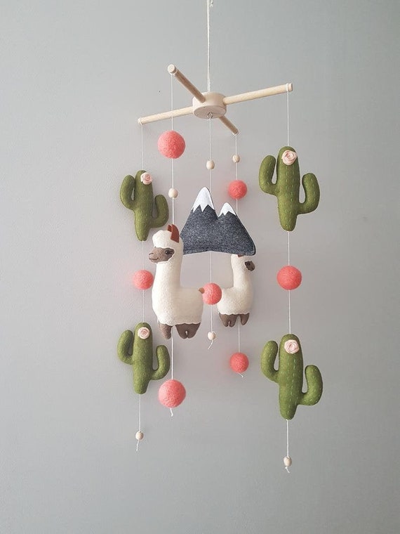 Baby Mobile Big Llama Cactus Nursery Mobile Mobile Bebe Etsy Baby Mobile Big Llama Cactus Nursery Mobile Mobile Bebe Etsy