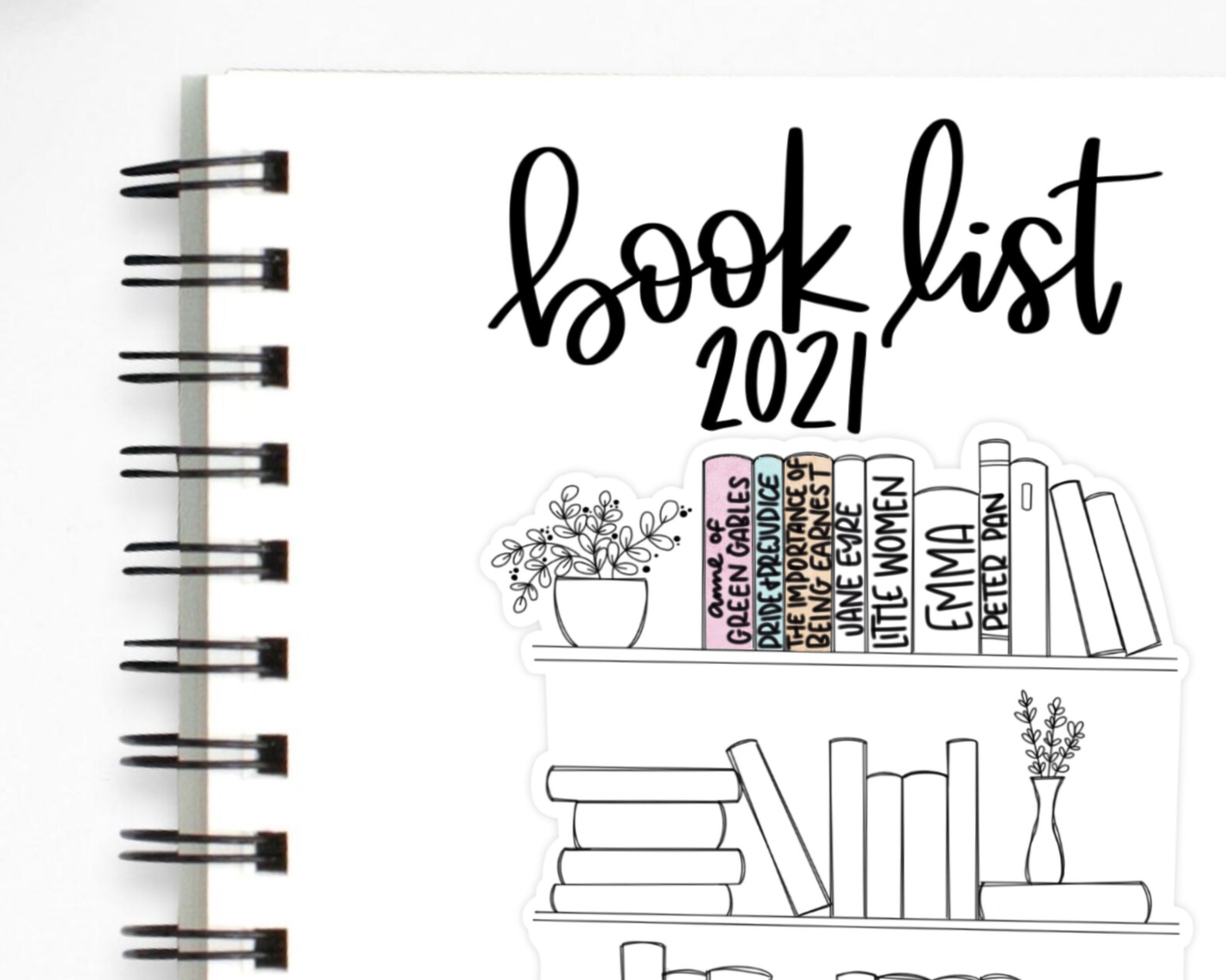 Reading Journal Planner Sticker Reading Planner Bookshelf Etsy