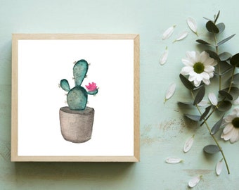 Grabados de arte diminuto, Grabados suculentos, Grabados de arte de cactus, Pinturas en miniatura, Arte de cactus diminutos, Mini suculentas, Arte pequeño, Pinturas pequeñas,