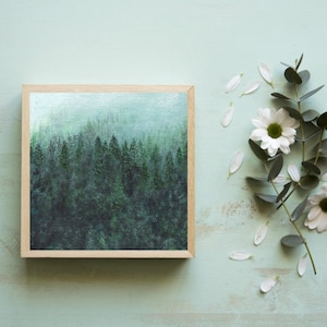 Miniature Forest Print, Tiny Art Prints, Forest Art Print, Landscape Scene Prints, Wildlife Art Print, Plant Art, Dorm Decor, Small Prints