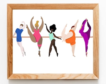 Ballet Print, Body Positive Wall Art, Gifts for Dancer, Dance Wall Art, Colorful Wall Art, Dance Mom Gift, Gifts for Dance Teacher