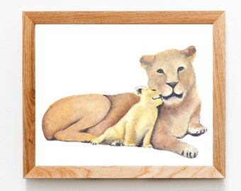 Safari Nursery Print, Safari Nursery Decor, Lion Nursery Decor, Lion Print, Safari Nursery Decor, Baby Animal Prints