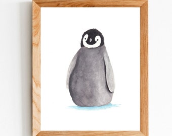 Penguin Nursery Print, Nursery Animal Prints, Penguin Kids Room Decor, Baby Penguin Nursery, Penguin Wall Art, Cute Animal Art