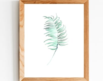Botaniczny wydruk artystyczny, wydruk paproci, wydruk artystyczny paproci, akwarelowe paprocie, sztuka ścienna z paprociami, skandynawski wydruk artystyczny, nowoczesne wydruki ścienne