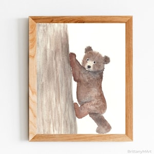 Woodland Nursery Decor, Woodland Animal Prints, Bear Print, Bear Nursery Decor, Brown Bear Wall Art, Bear Nursery Wall Art, Watercolour Art