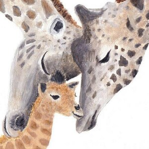 Safari Nursery Print, Baby Room Decor, Giraffe Print, Giraffe Painting, Baby Animal Nursery Art, Animal Families, Nursery Art image 3