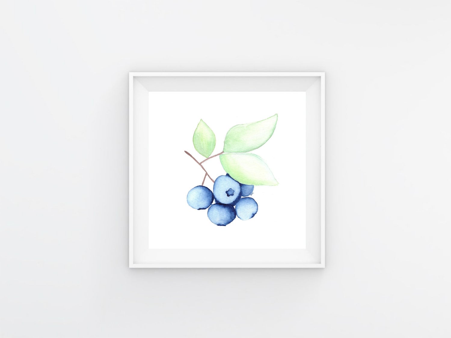 Small Art Prints, Blueberry Art Print, Tiny Art, Blueberry Painting