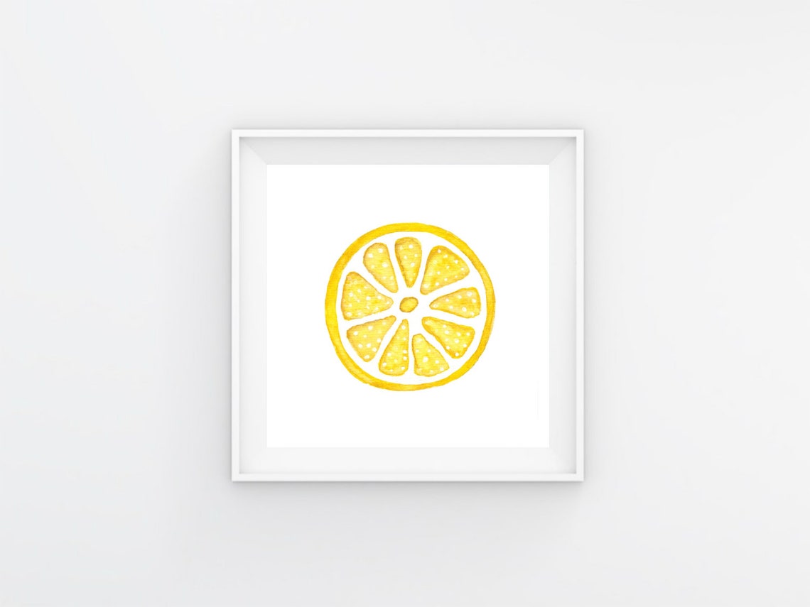 Miniature Lemon Art Print Tiny Art Prints Kitchen Art | Etsy