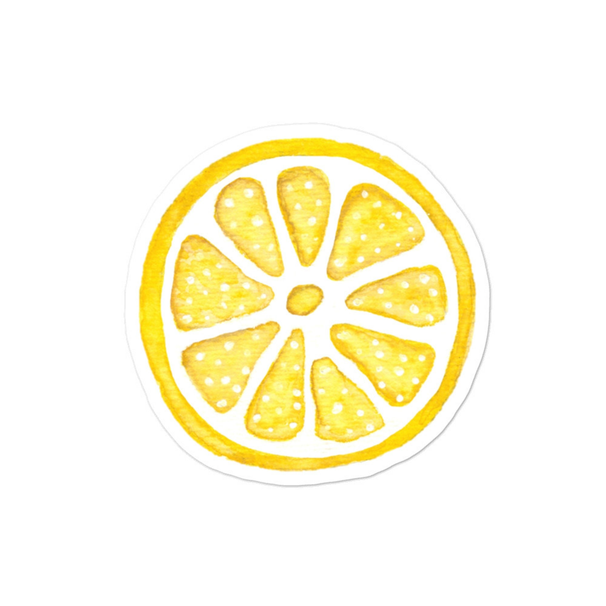 Lemon Sticker Lemon Slice Art Citrus Sticker Fruity Etsy