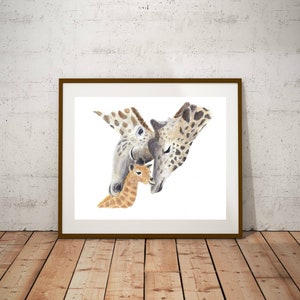 Safari Nursery Print, Baby Room Decor, Giraffe Print, Giraffe Painting, Baby Animal Nursery Art, Animal Families, Nursery Art image 5