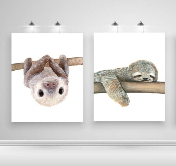 sloth nursery art