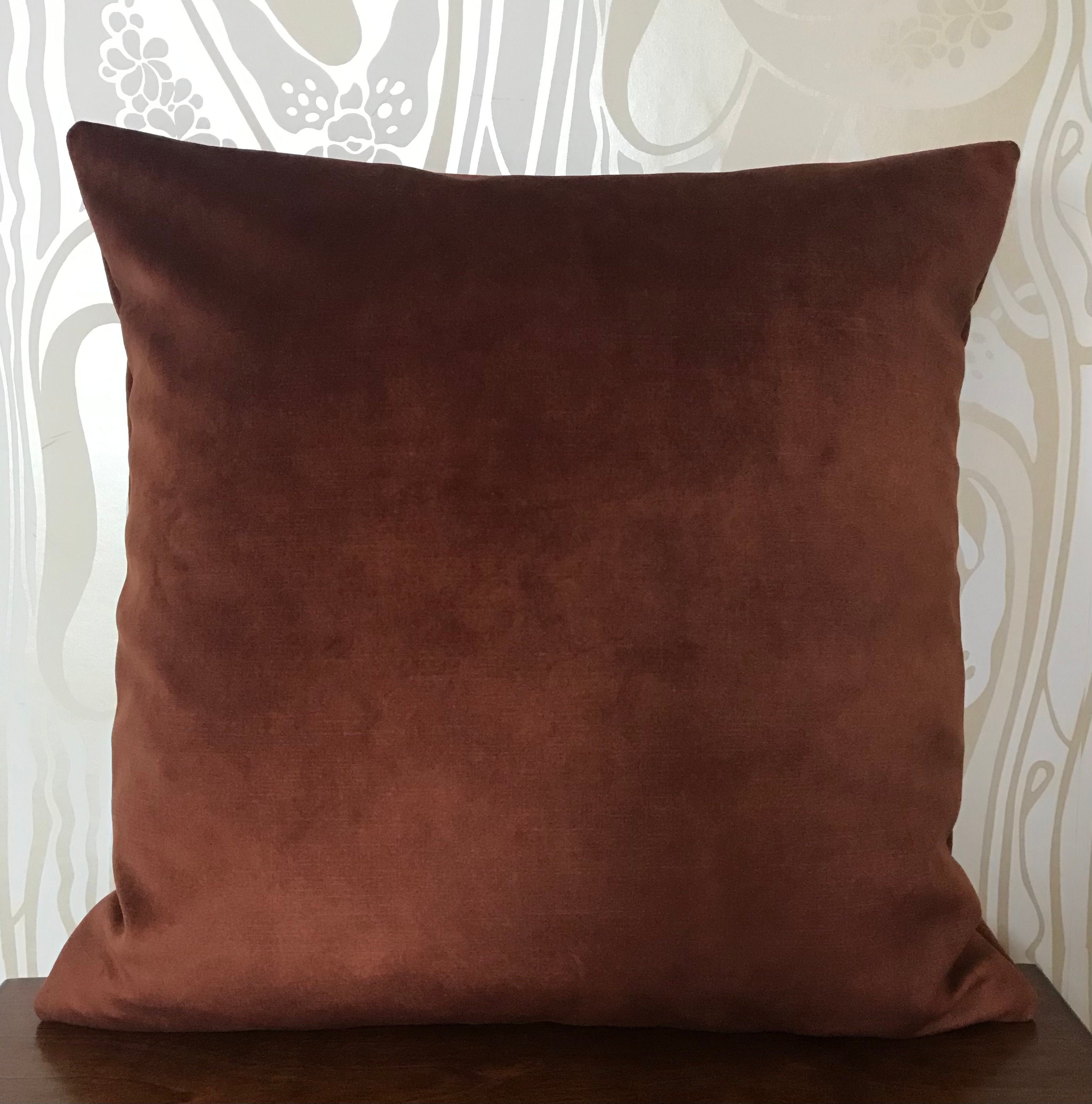 Rust Terracotta Heavyweight Velvet Cushion Cover 16x16 in Etsy