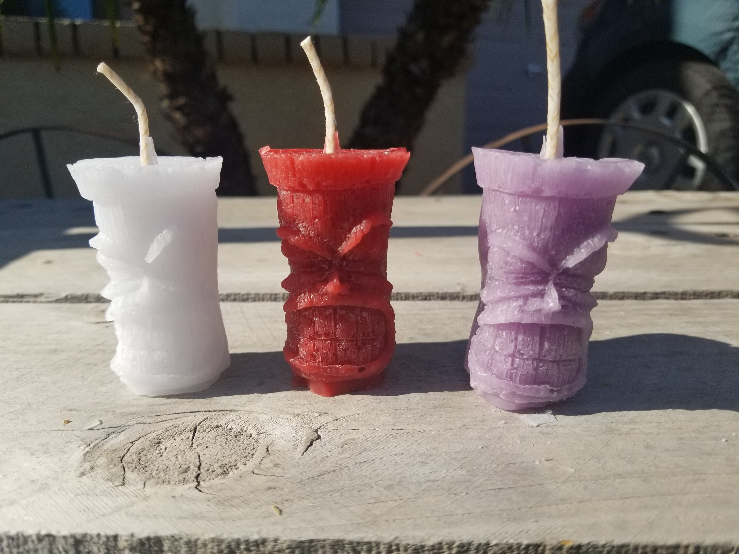 Tiki Torch Candles Set of Three Etsy